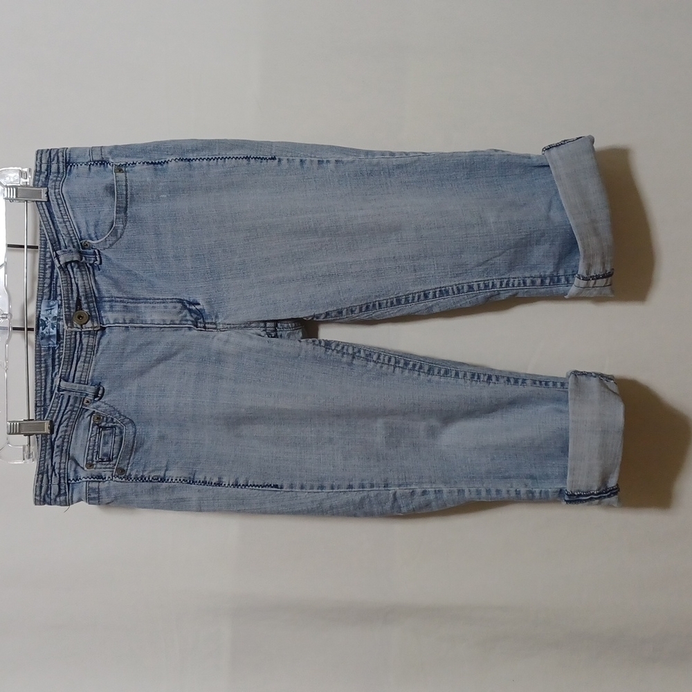 DEPARTMENT OF PEACE JEANS SIZE 14 IN A BEAUTIFUL BLUE DENIM FADED
